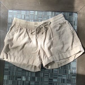 Beige paper bag shorts